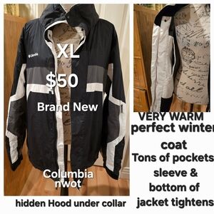 Columbia Black and White Winter Coat XL